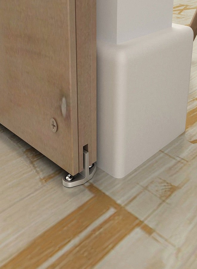 JUBEST Silver Aluminum T-Guide for Sliding Barn Door Hardware Set of 2 - Image 2